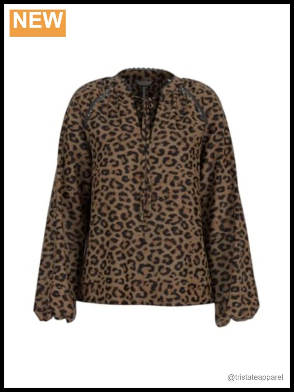 Long Sleeve V-Neck Tie Blouse Recycled Polyester